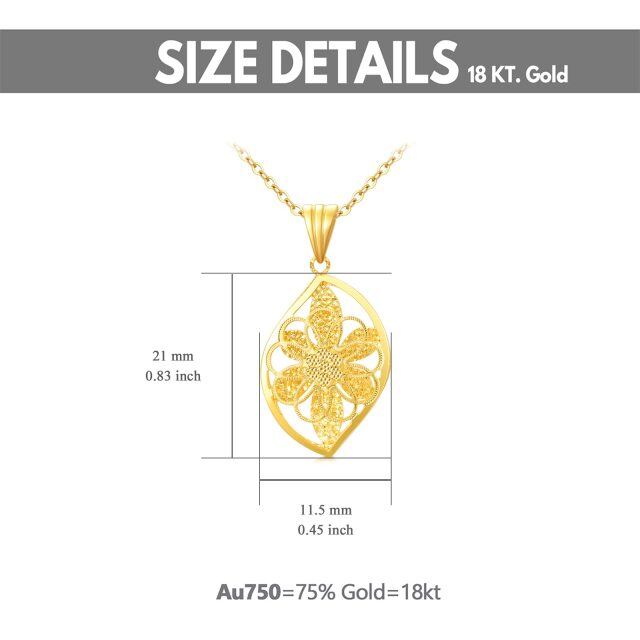 18K Gold Leaves Pendant Necklace-4