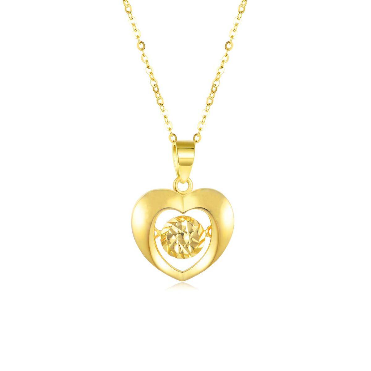 Collier avec pendentif en forme de coeur en or 18K-1