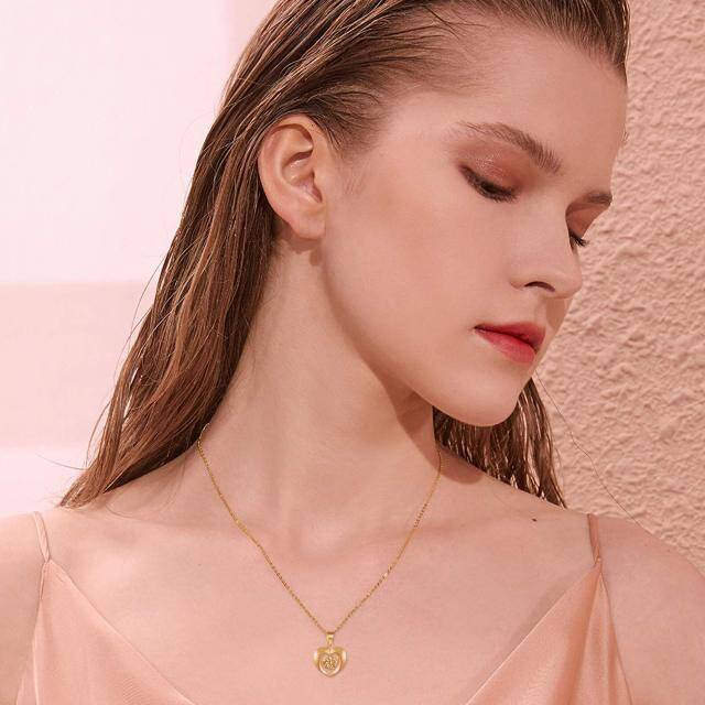 18K Gold Heart Pendant Necklace-2