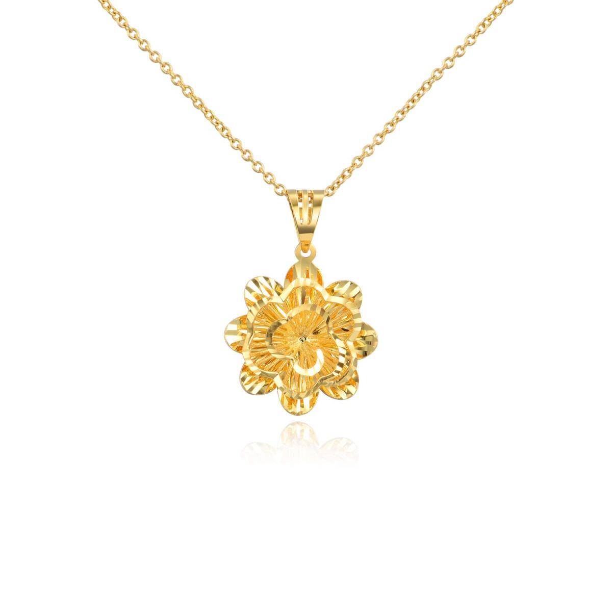 18K Gold Daisy Pendant Necklace-1