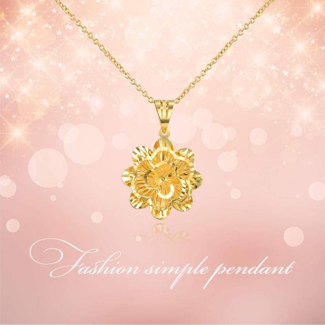 18K Gold Daisy Pendant Necklace-2