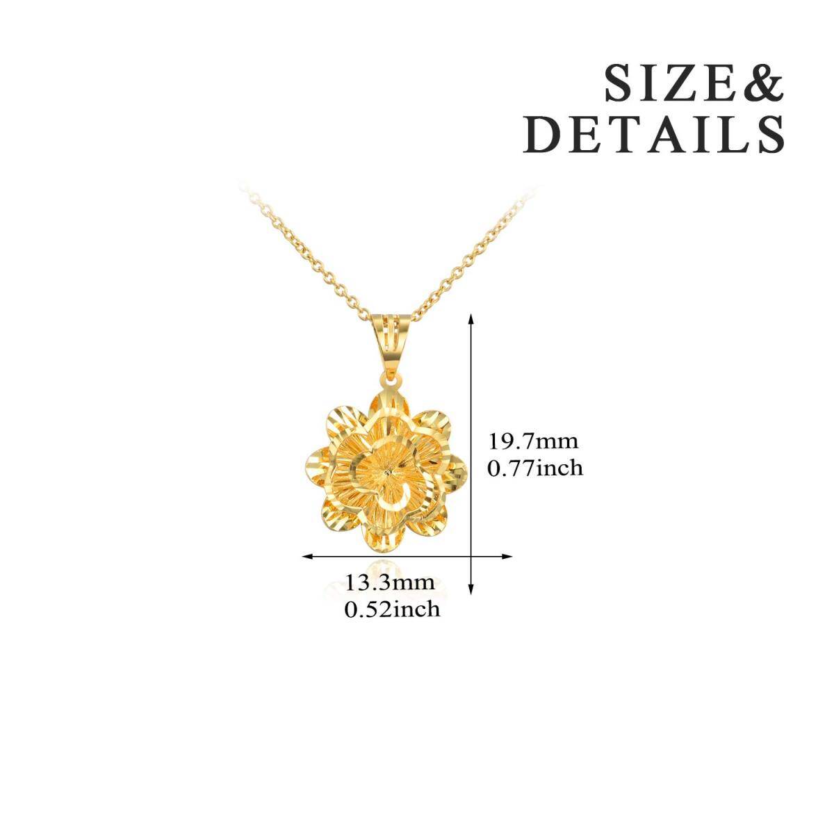 18K Gold Daisy Pendant Necklace-6