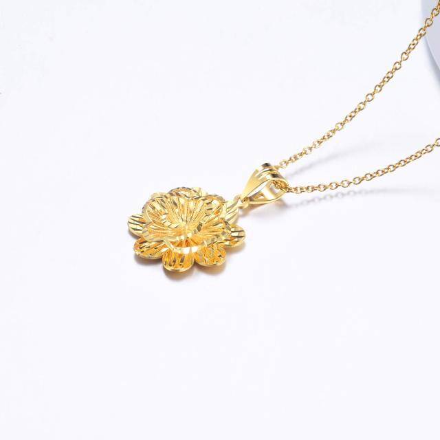 18K Gold Daisy Pendant Necklace-3