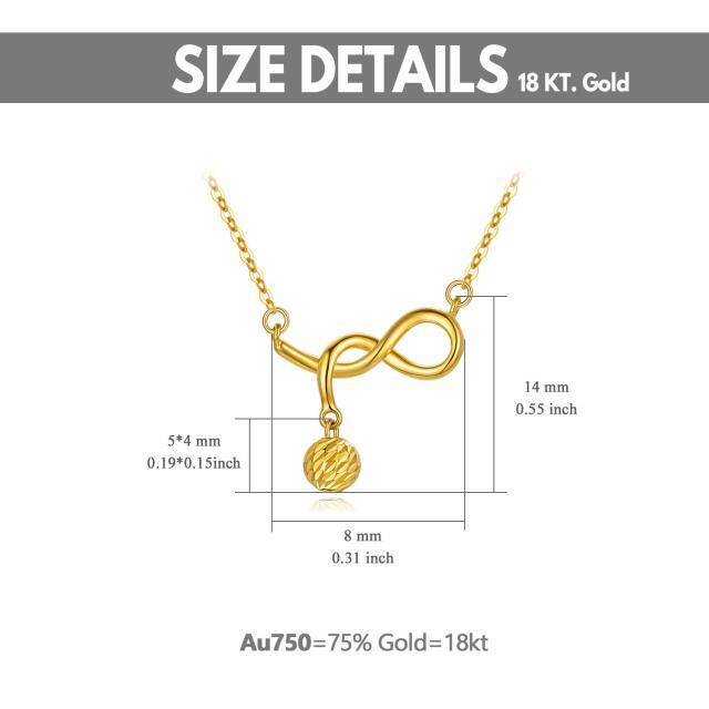 18K Gold Ball & Infinity Symbol Pendant Necklace-5