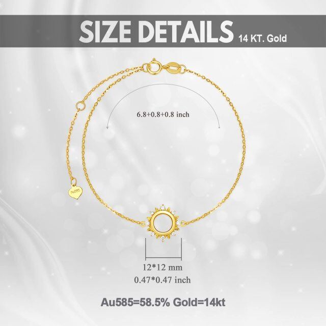 Bracelet en or 14K avec pendentif soleil en diamant-5