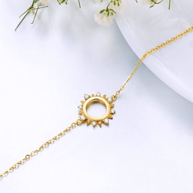 Bracelet en or 14K avec pendentif soleil en diamant-3