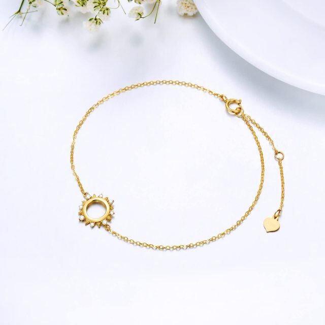 Bracelet en or 14K avec pendentif soleil en diamant-4