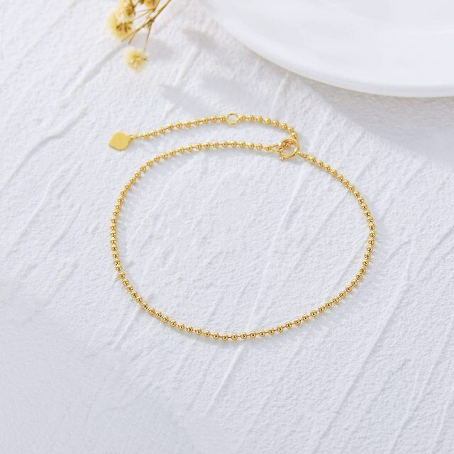 14K Gold Bead Bead Chain Bracelet-4