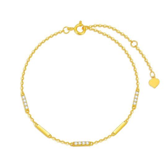 Bracelet en or 10K avec pendentif diamant de forme circulaire