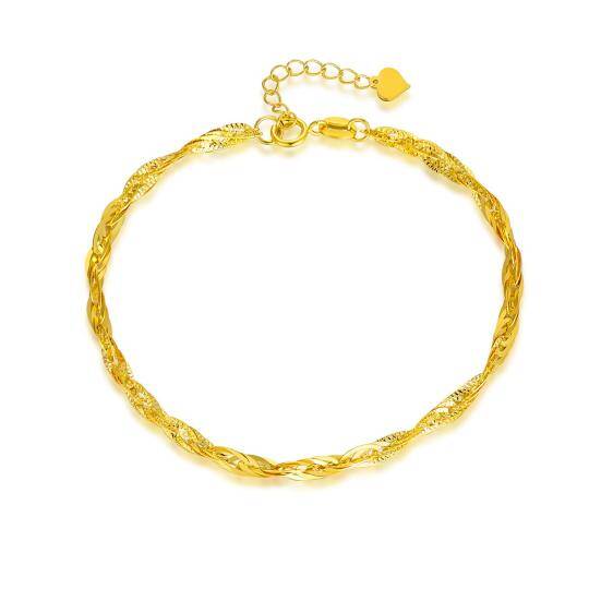 18K Gold Couple & Mother Single Chain Anklet