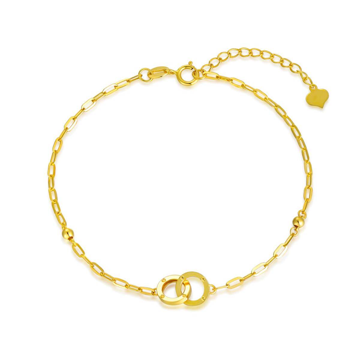 18K Gold Circle Pendant Bracelet-1