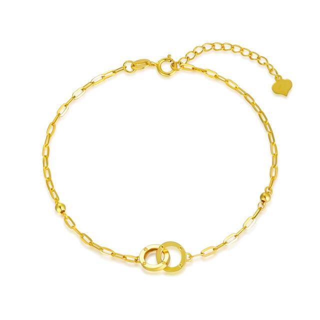 Pulseira com pingente de círculo em ouro 18K-0