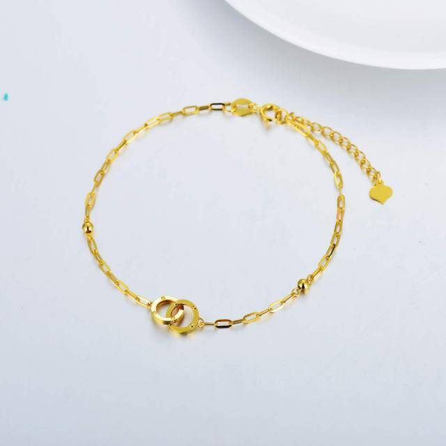 18K Gold Circle Pendant Bracelet-4