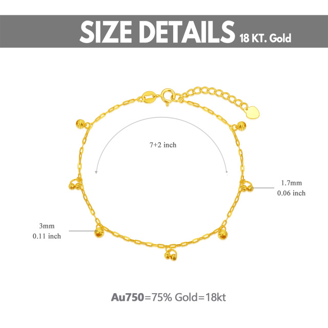 18K Gold Ball Pendant Bracelet-5