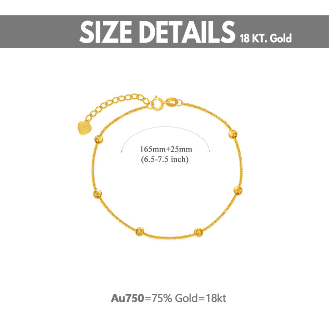 18K Gold Ball Bead Station Chain Bracelet-5