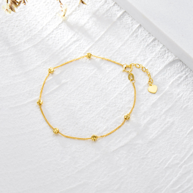 Pulseiras com contas de ouro 18k para mulheres, joias de amor, presente para esposa-3