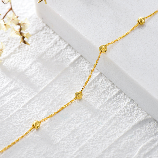 Pulseiras com contas de ouro 18k para mulheres, joias de amor, presente para esposa-4