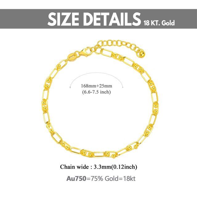 18k Yellow Gold Paperclip Bead Chain Jewelry Gifts for Her Daught-5