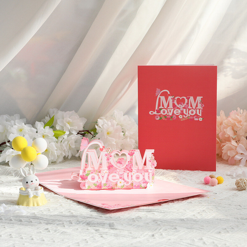3D Three-Dimensional Paper Sculpture Mother's Day Card for Mother-3