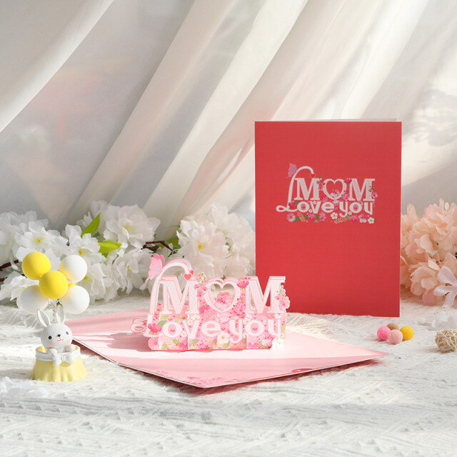 3D Three-Dimensional Paper Sculpture Mother's Day Card for Mother-2