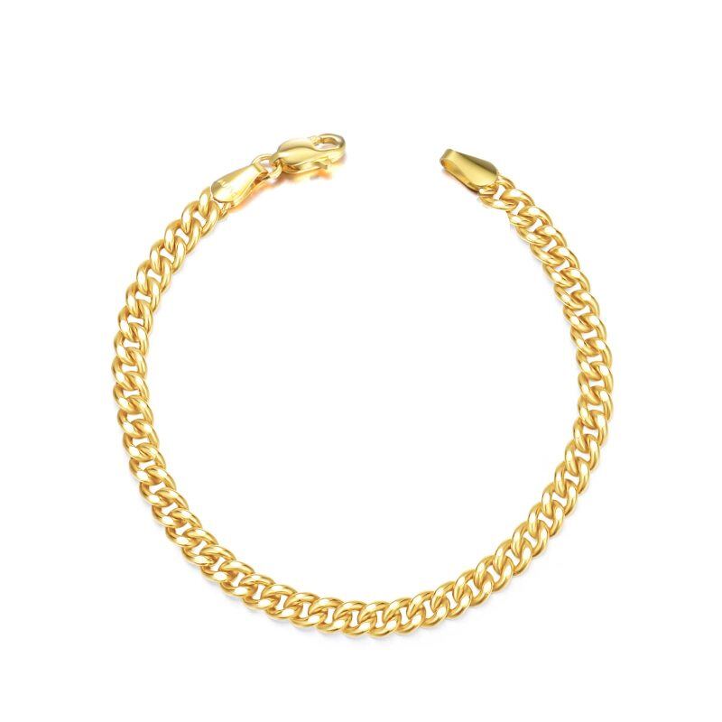 18K Gold Curb Link Chain Bracelet