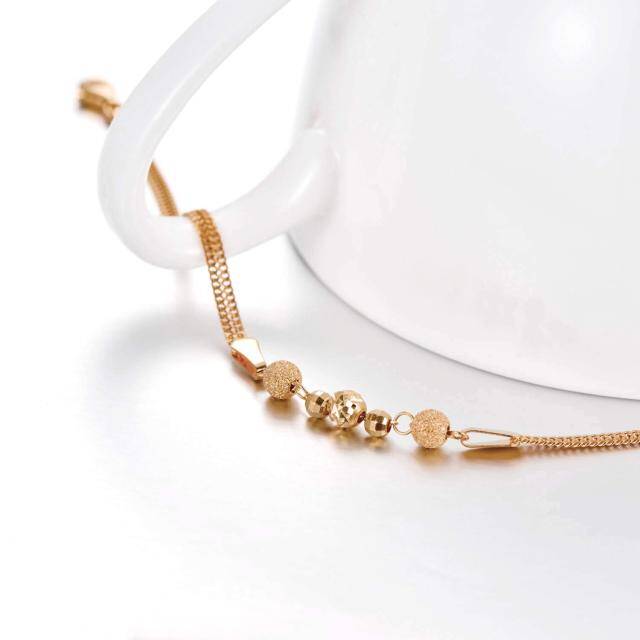 18K Rose Gold Bead Pendant Bracelet-4