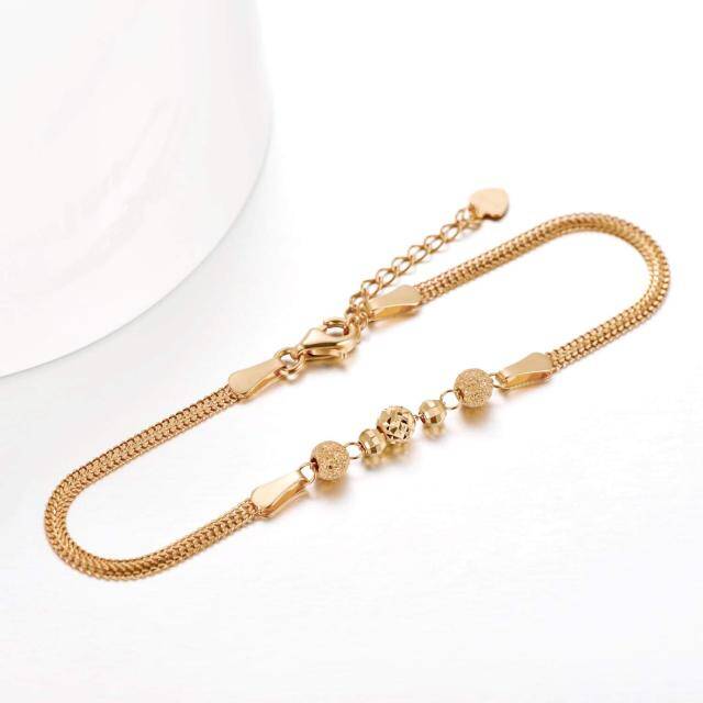 18K Rose Gold Bead Pendant Bracelet-5