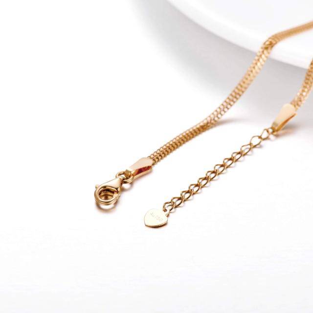 18K Rose Gold Bead Pendant Bracelet-3