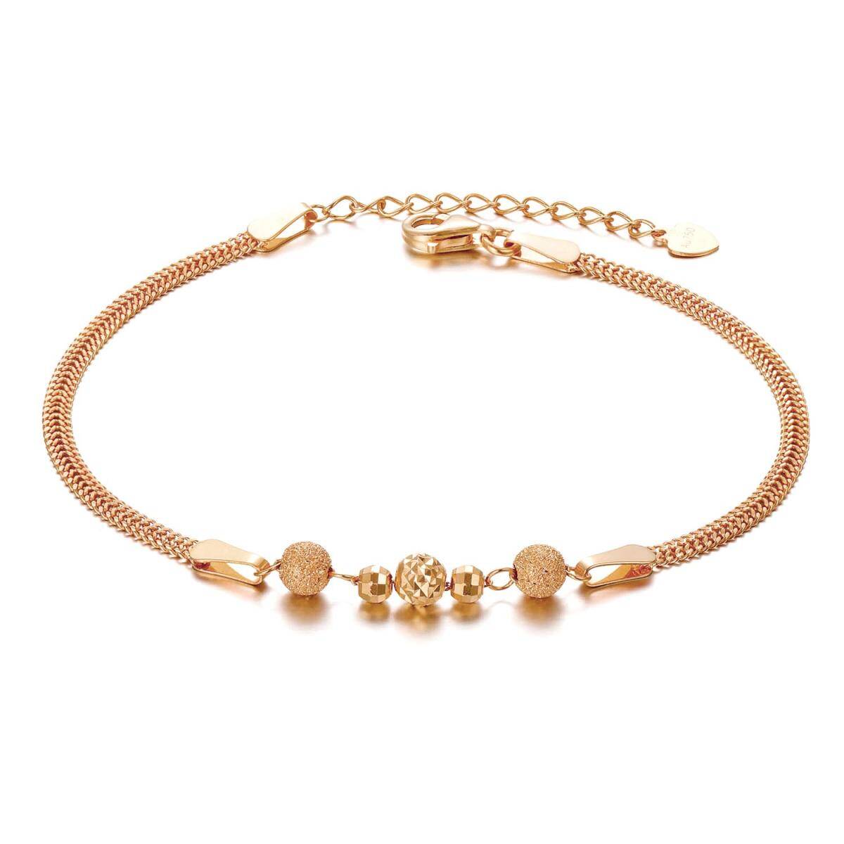 18K Rose Gold Bead Pendant Bracelet-1