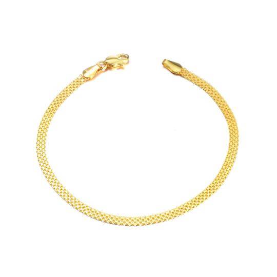 Pulseiras de corrente de malha italiana em ouro 18k para mulheres, joias finas, presentes para ela