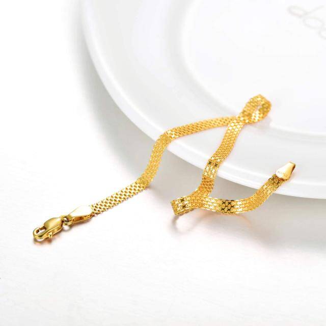 Pulseiras de corrente de malha italiana em ouro 18k para mulheres, joias finas, presentes para ela-4