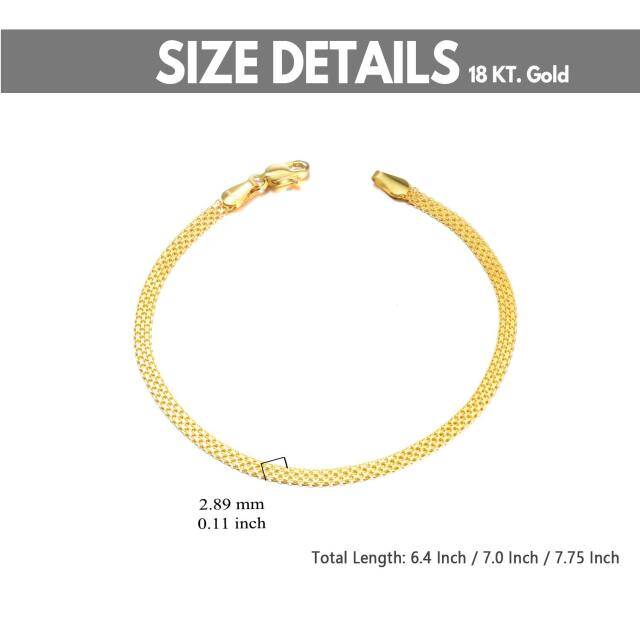 Pulseiras de corrente de malha italiana em ouro 18k para mulheres, joias finas, presentes para ela-5