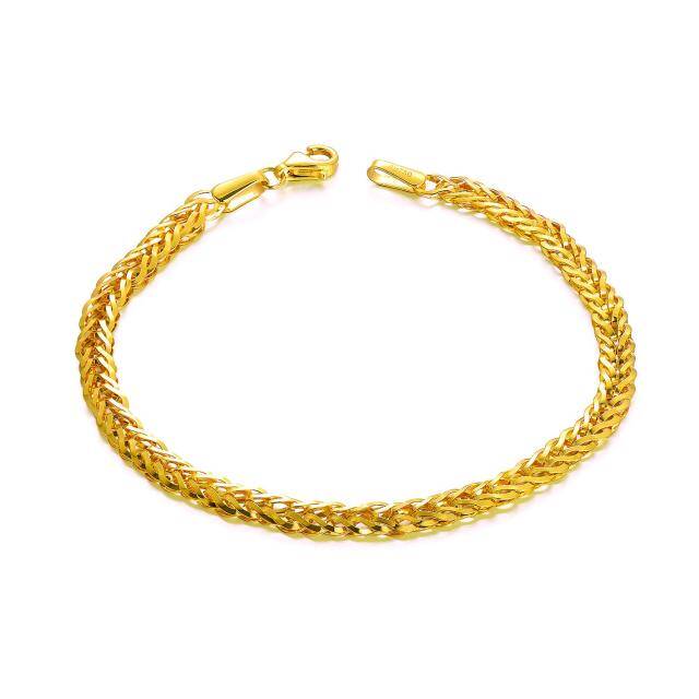 18K Gold Chain Bracelet-0