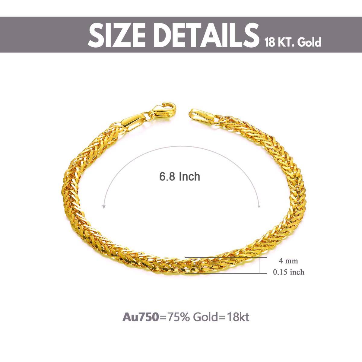 18K Gold Chain Bracelet-6