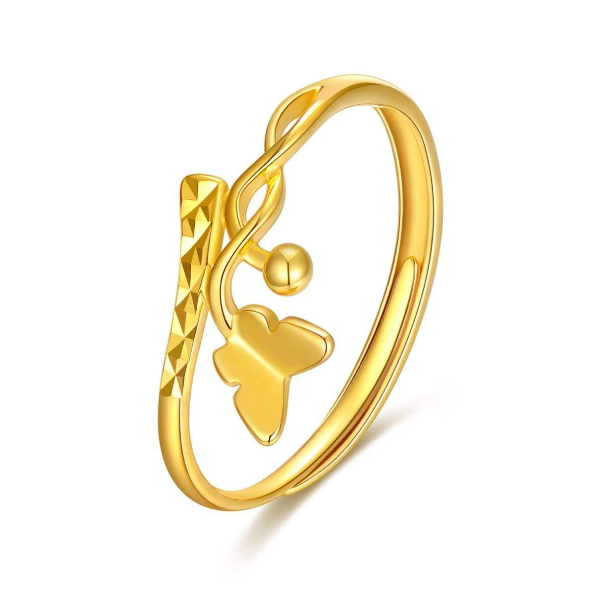 18K Gold Schmetterling Offener Ring-1