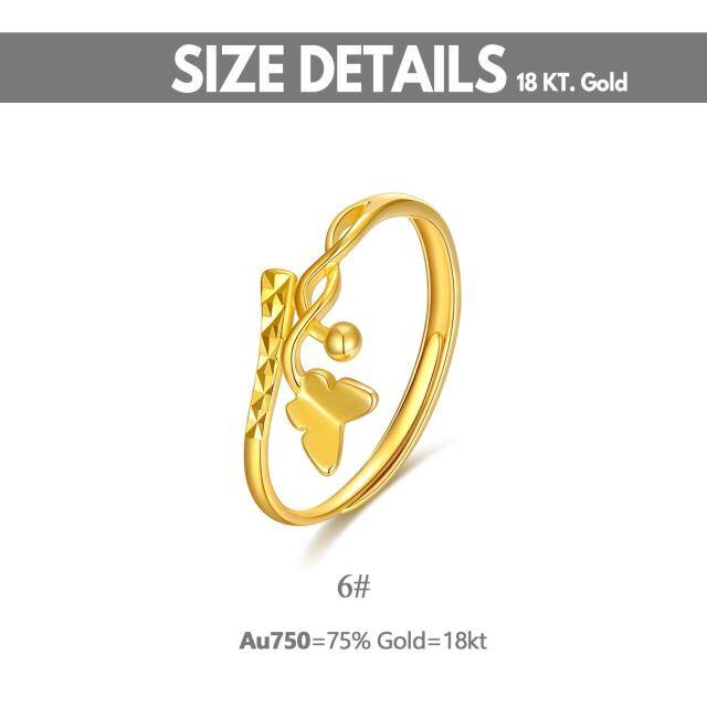 18K Gold Schmetterling Offener Ring-4