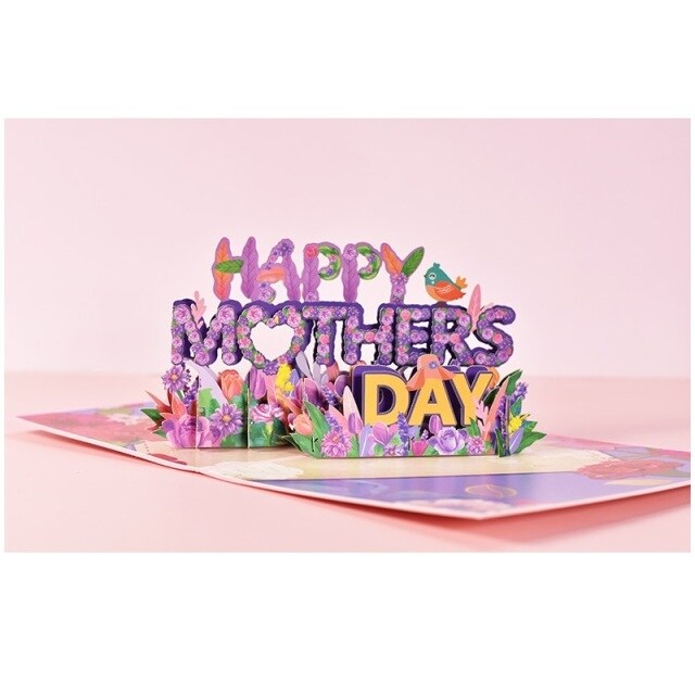 Cartão Tridimensional Criativo Feliz Dia das Mães para Mãe-1