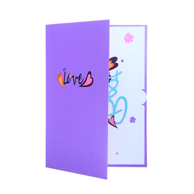 Cartão de felicitações do dia das mães para a mãe com impressão colorida criativa da melhor flor da mãe 3D-3
