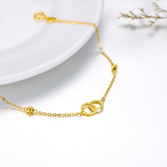 Pulseira com pingente com símbolo do círculo e do infinito em ouro 18K-3