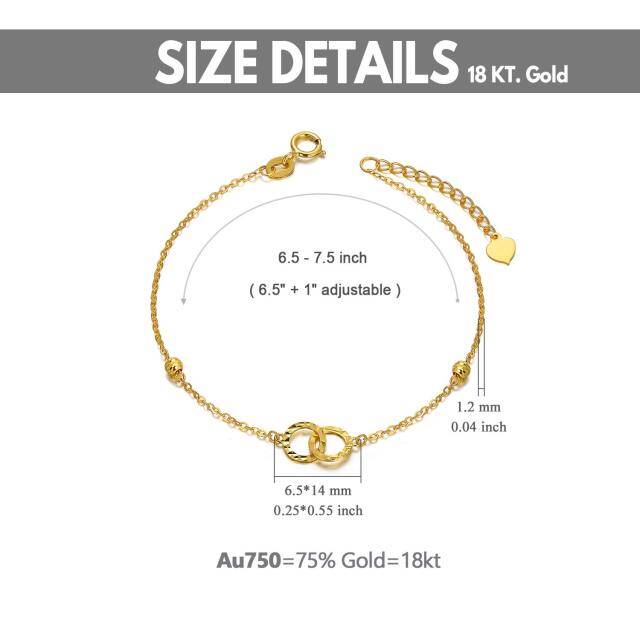 Bracelet en or 18K avec pendentif cercle et symbole de l'infini-4