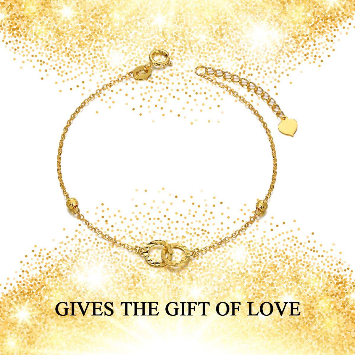 Bracelet en or 18K avec pendentif cercle et symbole de l'infini-6