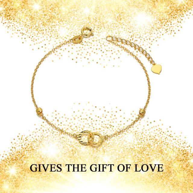 18K Gold Circle & Infinity Symbol Pendant Bracelet-5