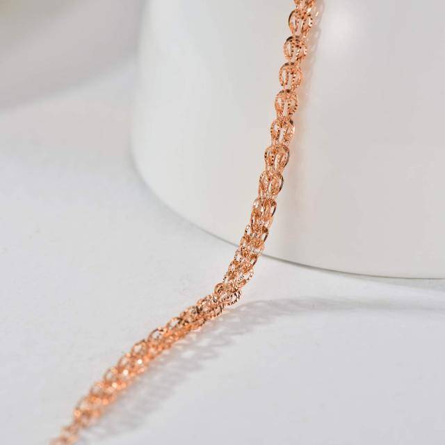 18K Rose Gold Chain Bracelet-3