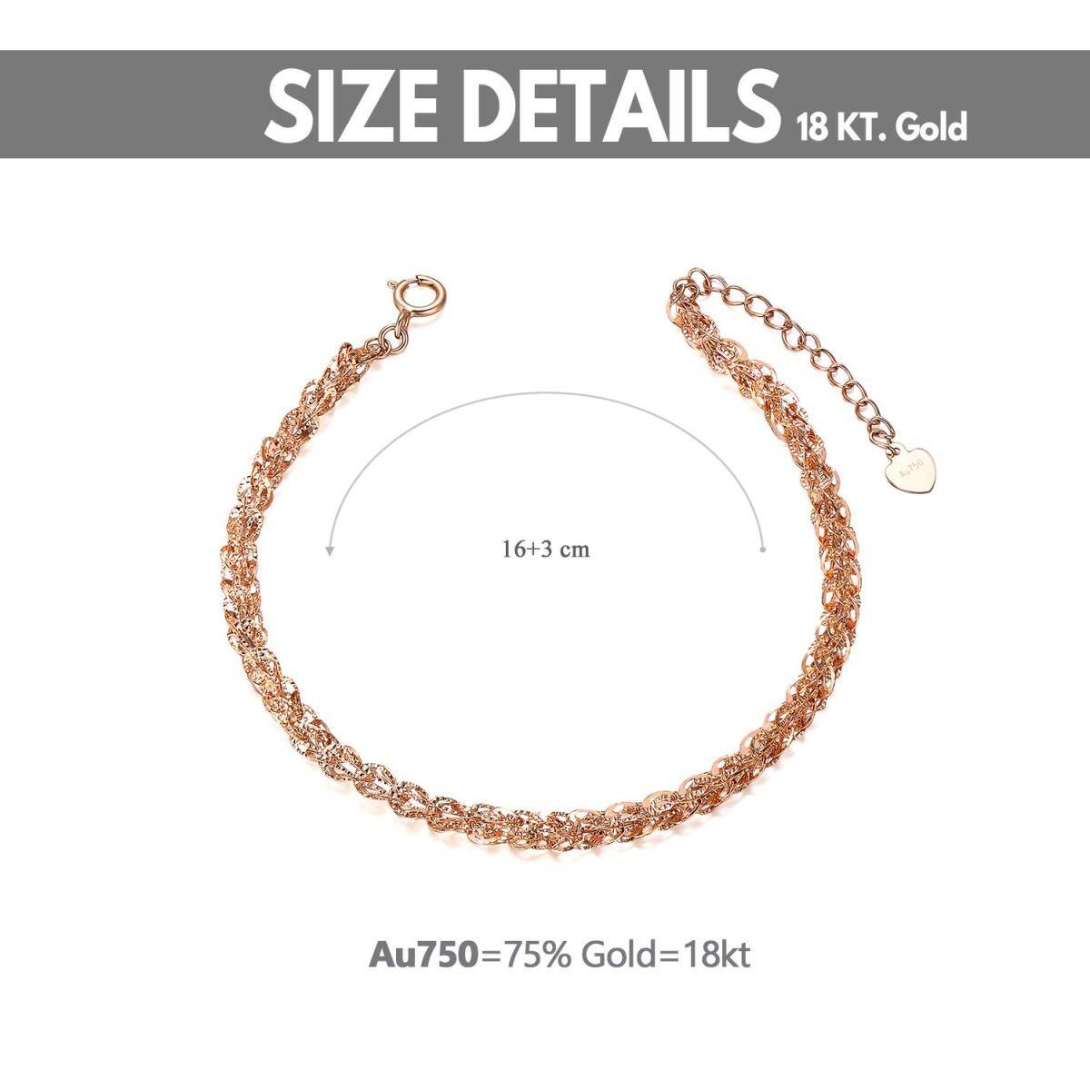 18K Rose Gold Chain Bracelet-6