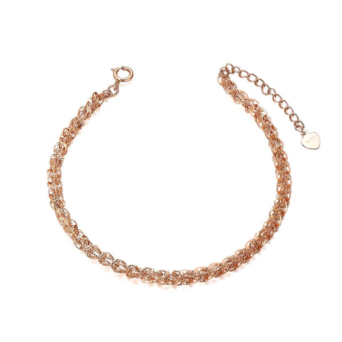 18K Rose Gold Chain Bracelet-1