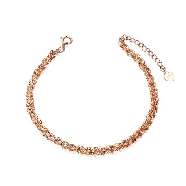 18K Rose Gold Chain Bracelet-0
