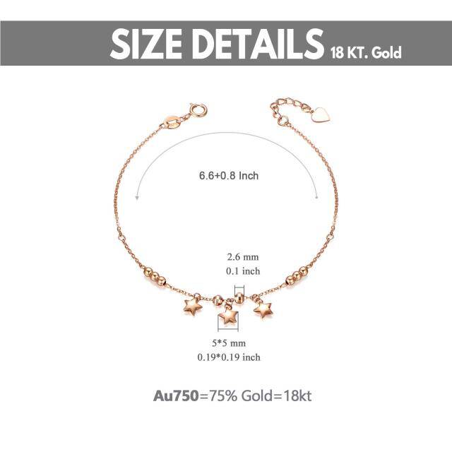 18K Rose Gold Stars Pendant Bracelet-4