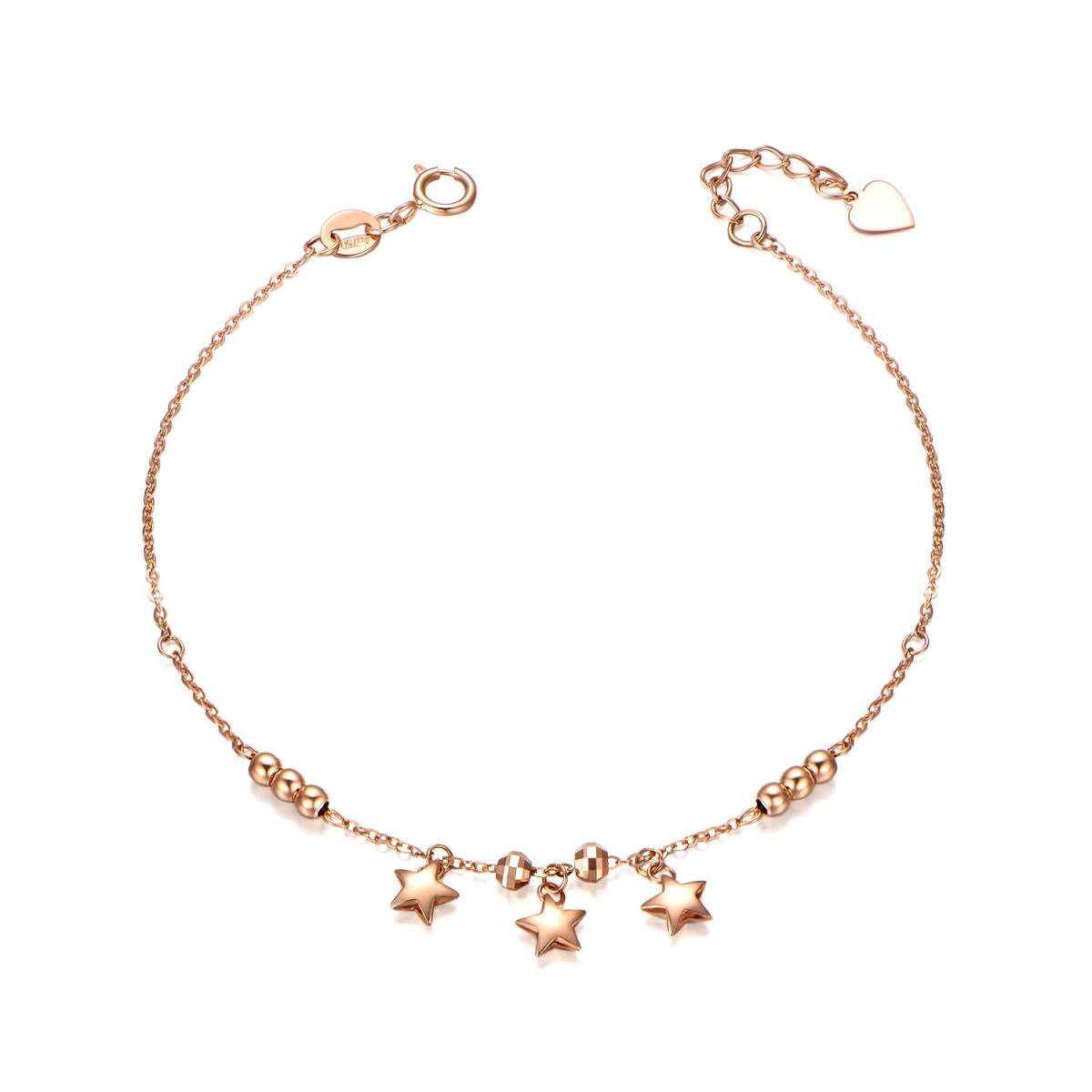 Bracelet pendentif étoiles en or rose 18K-1