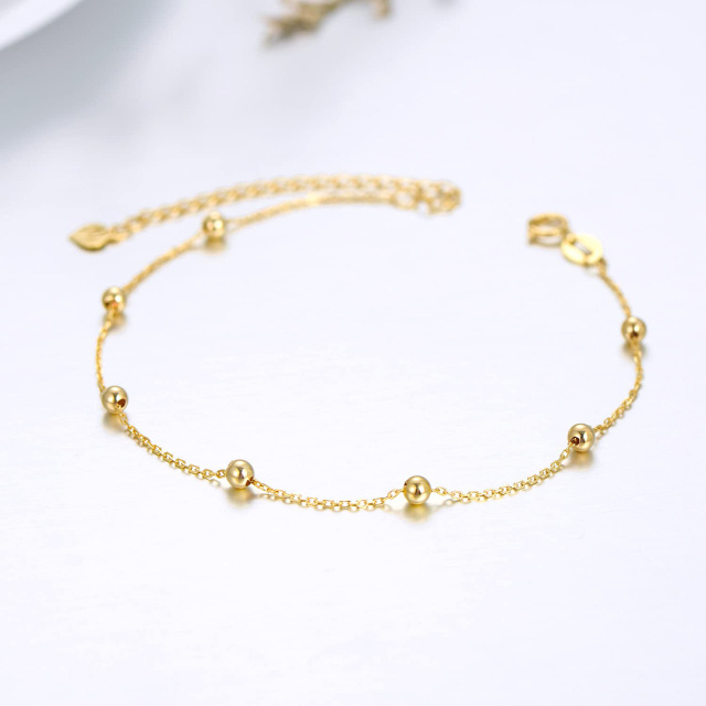 14K Gold Paar Perle Station Kette Armband-2