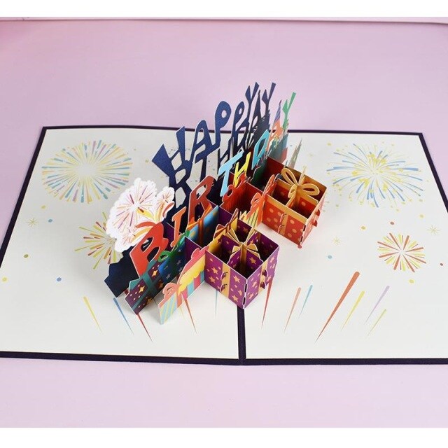 Joyeux anniversaire carte de voeux d'anniversaire créative 3D pour la famille des amis-2